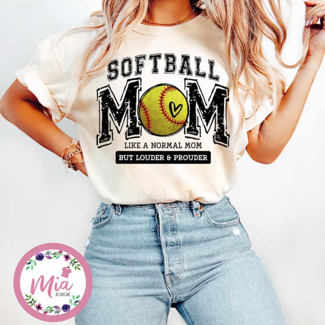 Louder and Prouder Softball Mom Tee