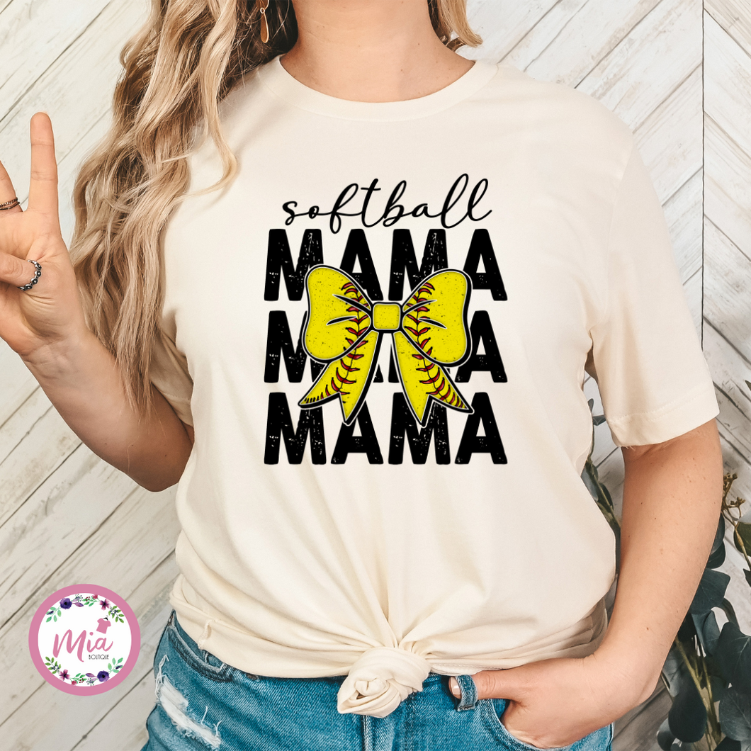 Softball Mama Bow Tee