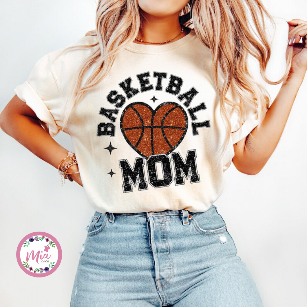 Basketball Mom Heart Tee