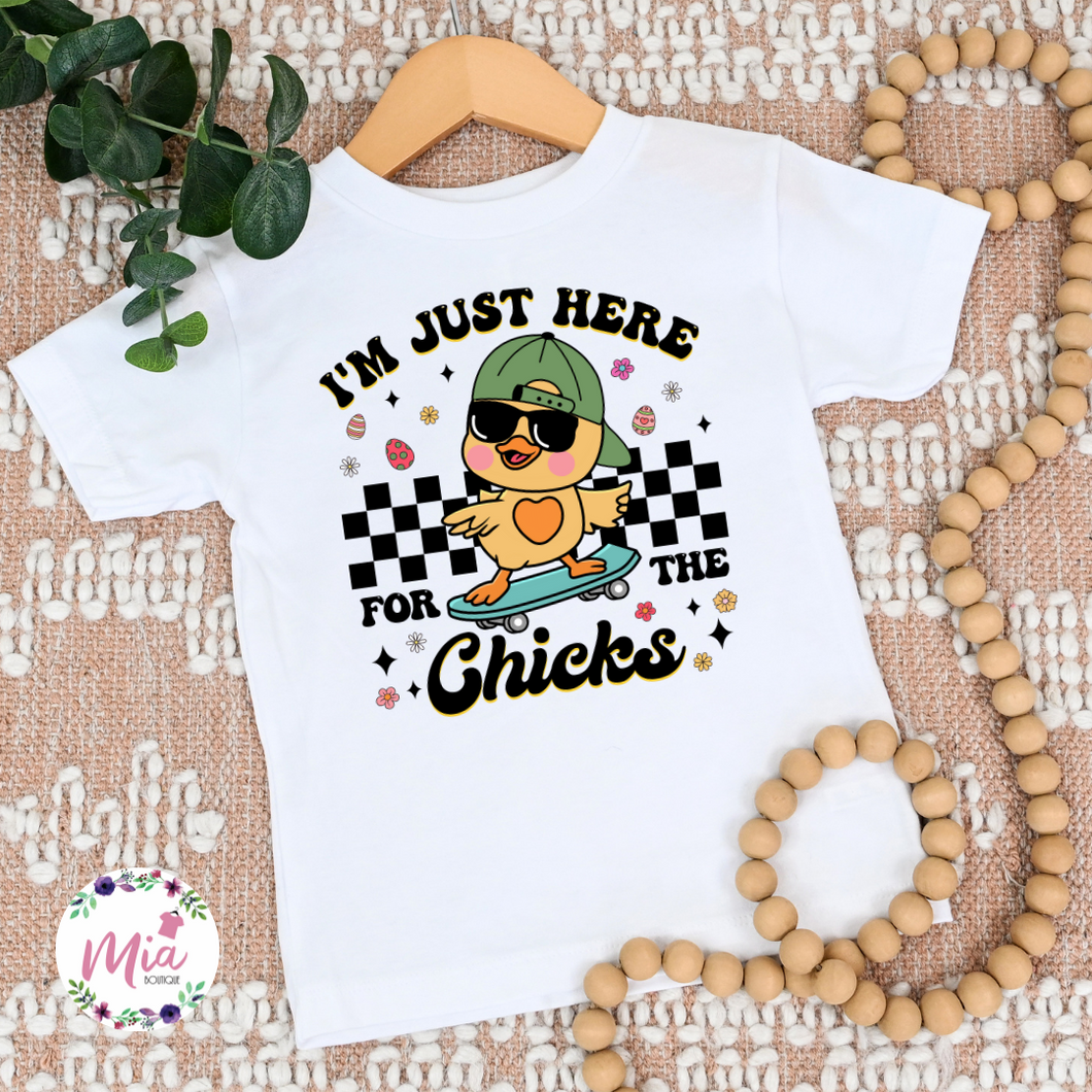 I'm Just Here For the Chicks Youth Tee