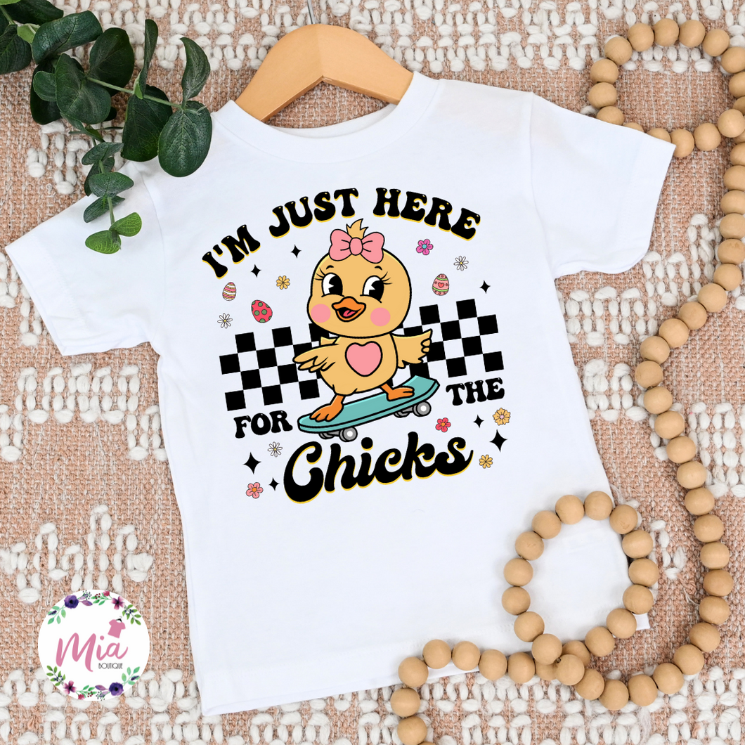 I'm Just Here For the Chicks Youth Girl Tee