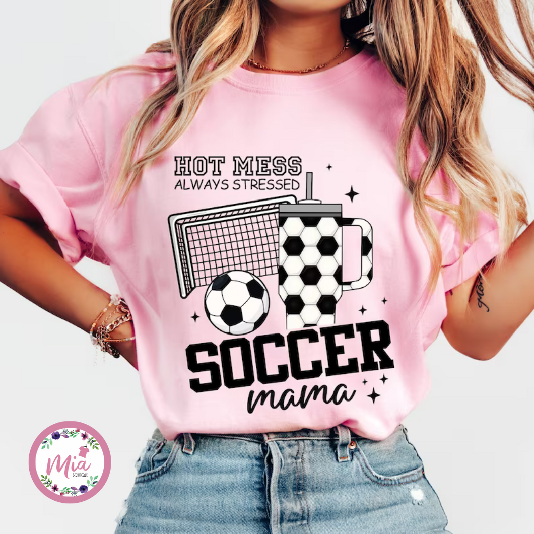 Hot Mess Soccer Mama Tee