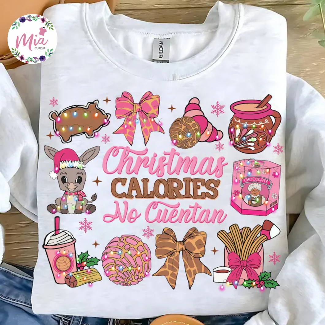 Pink Christmas Calories Crewneck